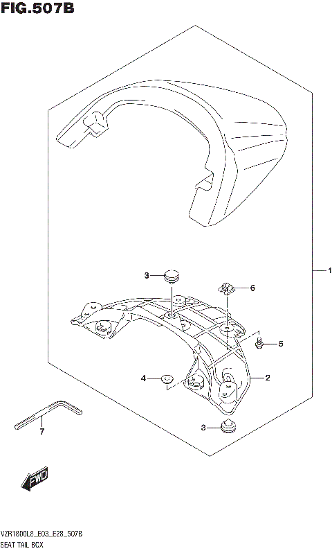 SEAT TAIL BOX (VZR1800BZL8 E03) (JBA)