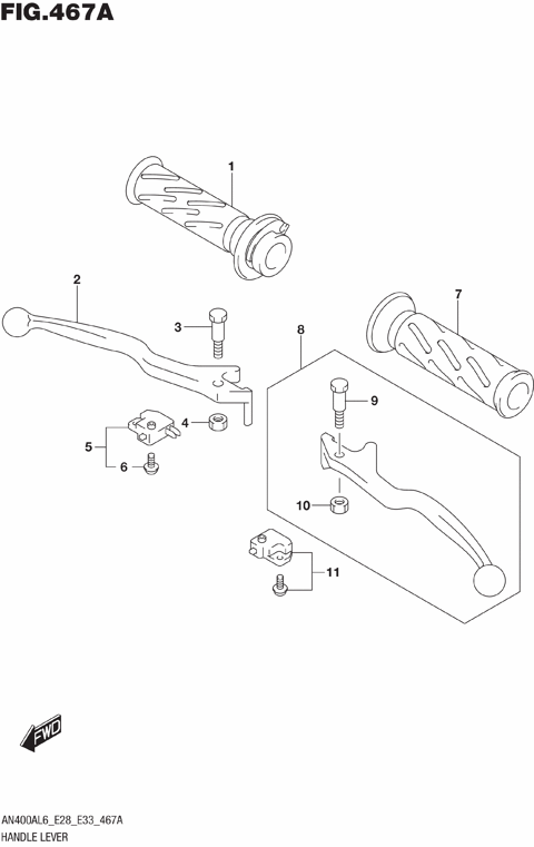 HANDLE LEVER (AN400AL6 E33)