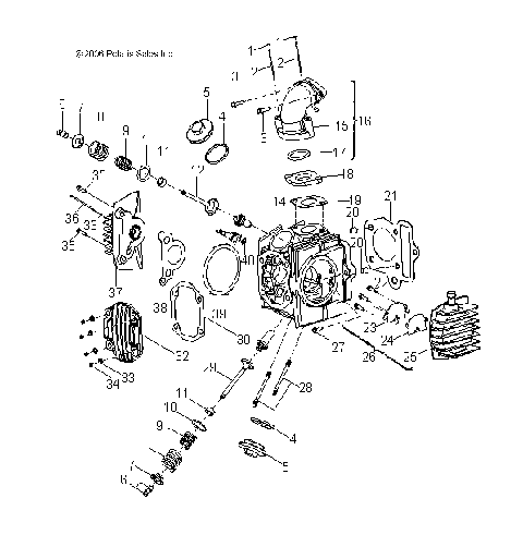 ENGINE, CYLINDER HEAD - A08FA09AA/AB/AC (49ATVCYLINDERHD07OTLW90)