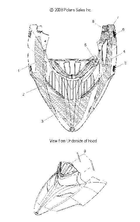 BODY, HOOD FOAM and FOIL - S09PB8ES/ESL (49SNOWHOODSCFL09800SB)
