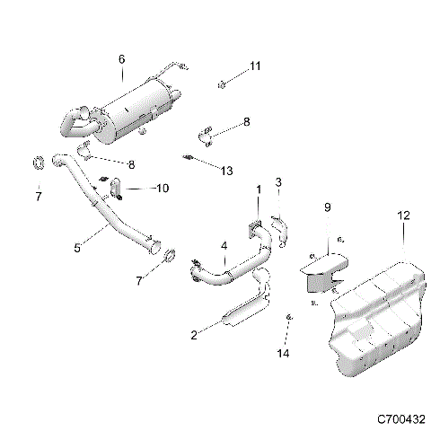 ENGINE, EXHAUST - D22P4ED4B4/FD4B4 (C700432)