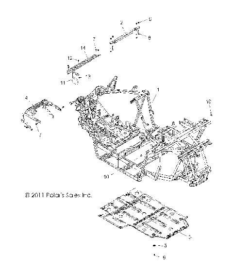 CHASSIS, MAIN FRAME and SKID PLATE - R12VH57AD (49RGRFRAME12RZR570)