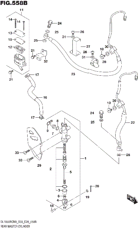 REAR MASTER CYLINDER (DL1050RQ)