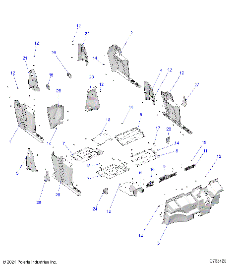 BODY, FLOOR and ROCKERS - R25M4A57B1 (C733420)