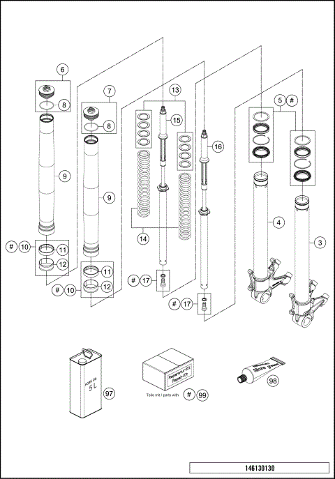 FRONT FORK DISASSEMBLED