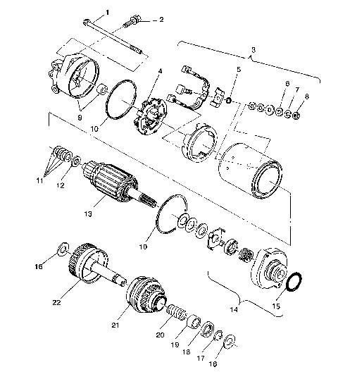 STARTING MOTOR ASSEMBLY SL 750 B944070 (4927012701030A)