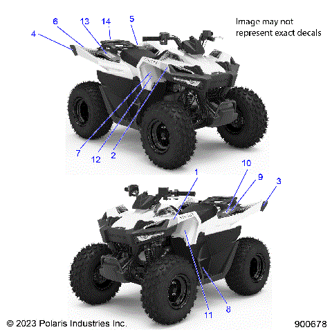 BODY, DECALS WARNING AND REFLECTORS - A24HBBO7B6/B7 (900678)