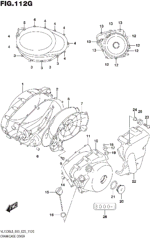 CRANKCASE COVER (VL1500TL8 E33)