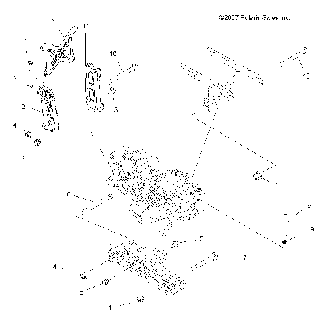 DRIVE TRAIN, MAIN GEARCASE MOUNTING - A08DN76FC (49ATVGEARCASEMTG08SPTRG500)