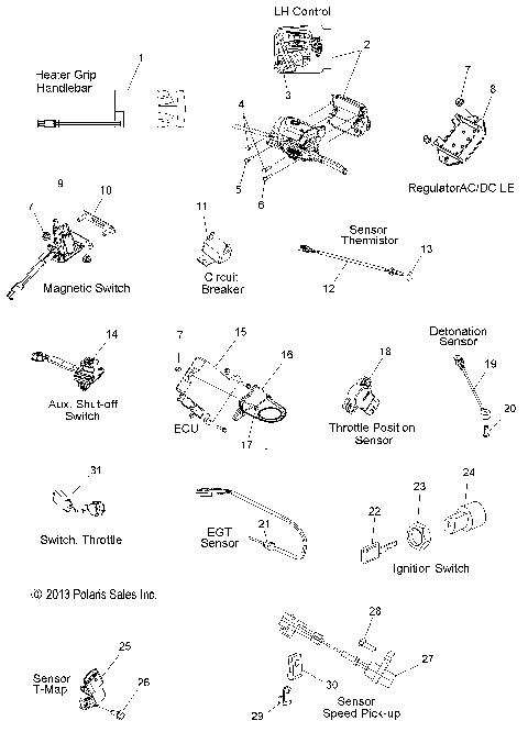 ELECTRICAL, SWITCHES, SENSORS and COMPONENTS - S14BS6GSA/GSL/GEL (49SNOWELECT14SB)
