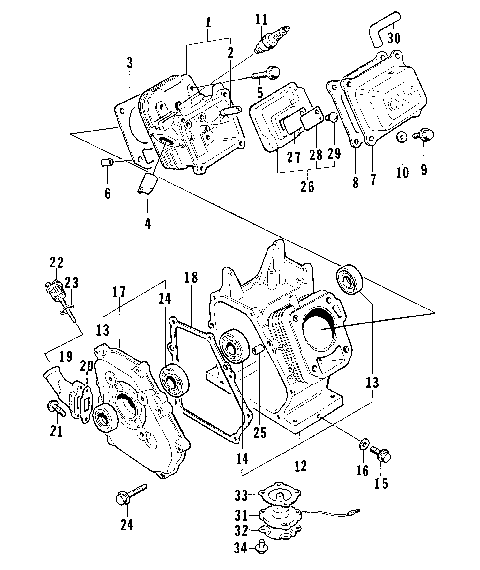 CYLINDER AND CRANKCASE ASSEMBLY [74857]