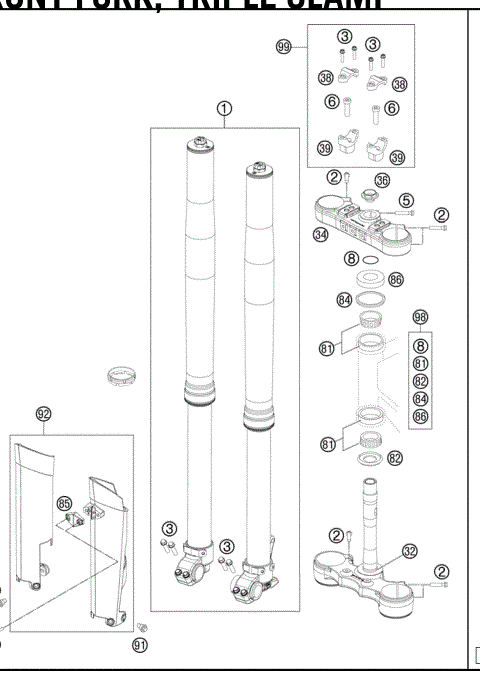 FRONT FORK,TRIPLECLAMP 