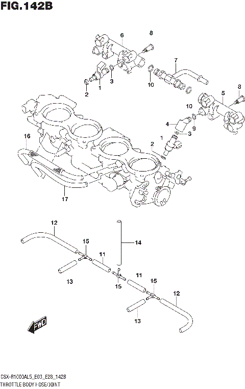 THROTTLE BODY HOSE/JOINT (GSX-R1000AL5 E28)