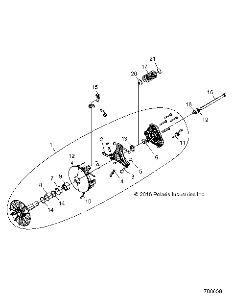 DRIVE TRAIN, PRIMARY CLUTCH - Z16VBA87A2/AB/L2/E87AB/AR/LB/AE/AS (700609)