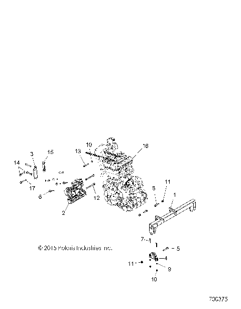 ENGINE, MOUNTING & LONG BLOCK - R16RT_87 ALL OPTIONS (700375)