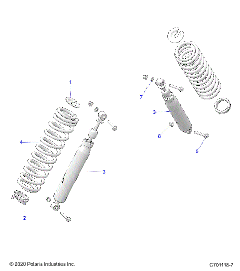 SUSPENSION, REAR SHOCK MOUNTING - G25GAE99 (C701118-7)