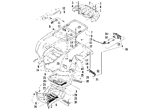 REAR RACK, BODY PANEL, AND FOOTWELL ASSEMBLIES [96244]