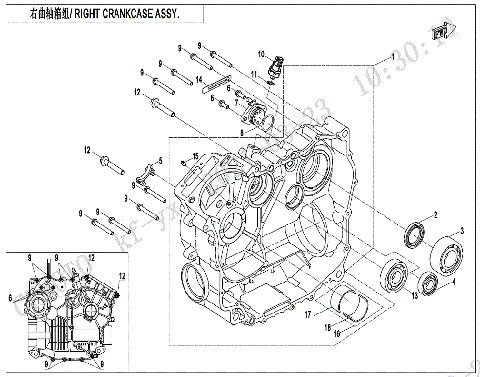 RIGHT CRANKCASE ASSY