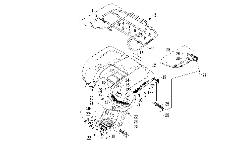 REAR RACK, BODY PANEL, AND FOOTWELL ASSEMBLIES [96141]