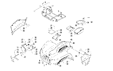 FRONT RACK, BODY PANEL, AND HEADLIGHT ASSEMBLIES [95919]