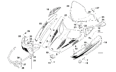 HOOD, WINDSHIELD, AND FRONT BUMPER ASSEMBLY [91425]