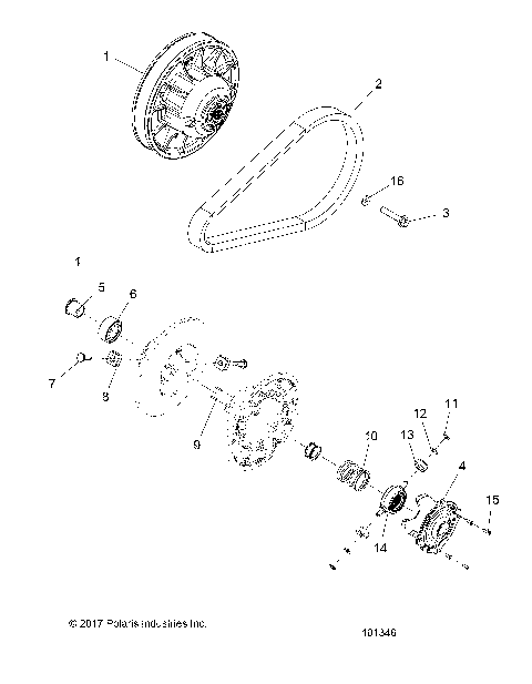 DRIVE TRAIN, SECONDARY CLUTCH - A19DAE57D5 (101346)