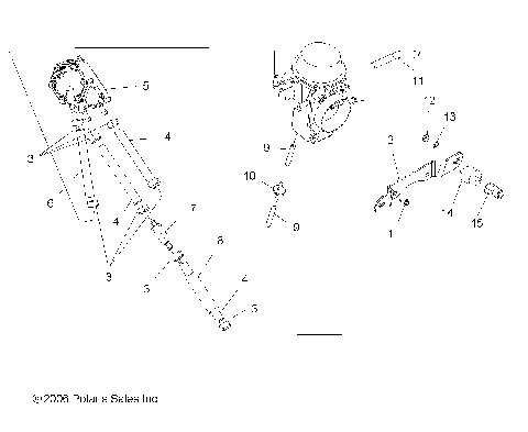 ENGINE, CARBURETOR MOUNTING/FUEL PUMP/LINES - A07BA50FA (49ATVCARBBRKT07SCRMIN)