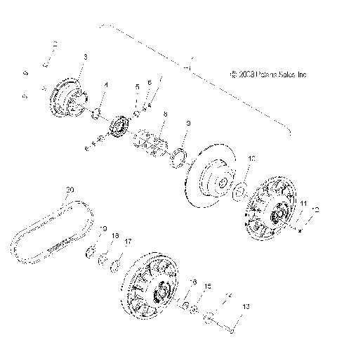 DRIVE TRAIN, CLUTCH, SECONDARY - S09PM7JS/JSL (49SNOWDRIVENCLUTCH09600IQ)