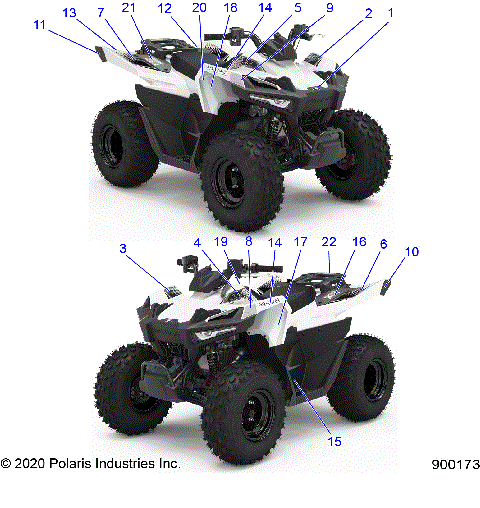 BODY, DECALS/REFLECTORS - A21HBB07A3/A7/B3/B7 (900173)
