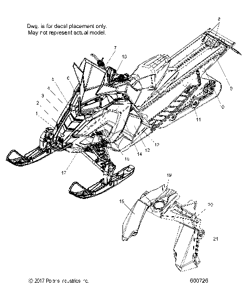 BODY, DECAL, SNOW CHECK RETRO, MDNITE BLU W/RED,WHITE ACCENT - S18ELS8P (600726)
