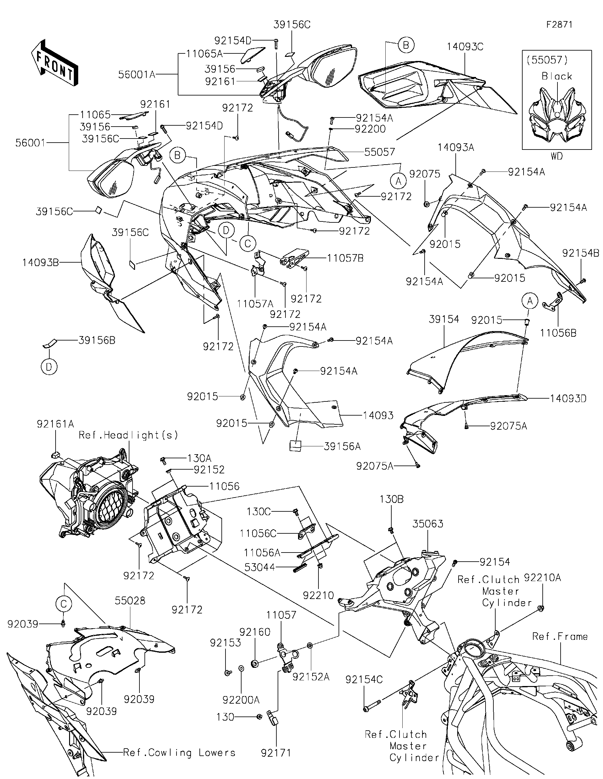Diagram ブライトメッシュブルゾン 2019 Kawasaki Ninja H2/Ninja H2 CARBON (ZX1002JKF) Cowling