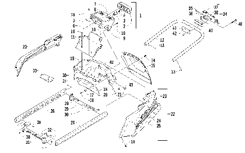 REAR BUMPER, HITCH, RACK RAIL, SNOWFLAP, AND TAILLIGHT ASSEMBLY [94627]