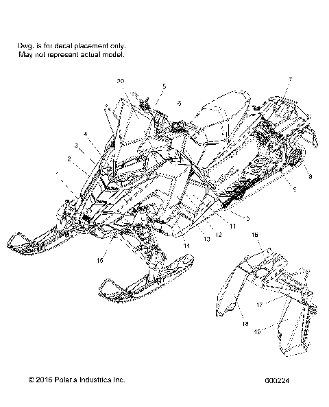 BODY, DECAL, SNOW CHECK OPT. (BLK/RED SIDE PANEL, BLK/PINK SIDE PANEL) - S17DCH8 (600224)