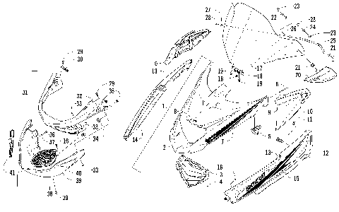 HOOD, WINDSHIELD, AND FRONT BUMPER ASSEMBLY [93735]