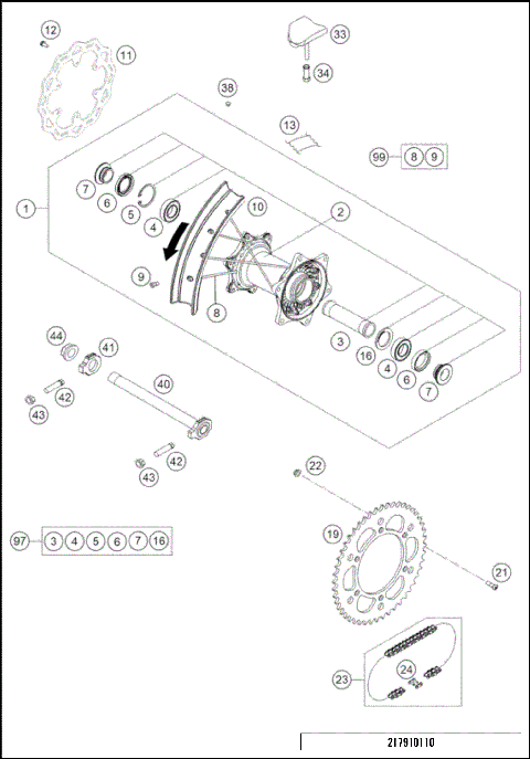 FRONT FORK, TRIPLE CLAMP