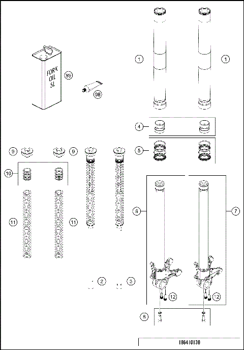 FRONT FORK DISASSEMBLED