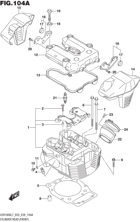 CYLINDER HEAD (FRONT) (VZR1800L7 E28)