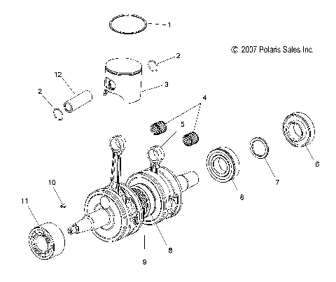 ENGINE, PISTON and CRANKSHAFT - S08MX6JS/JE (49SNOWPISTONCRANKSHAFT08600IQ)