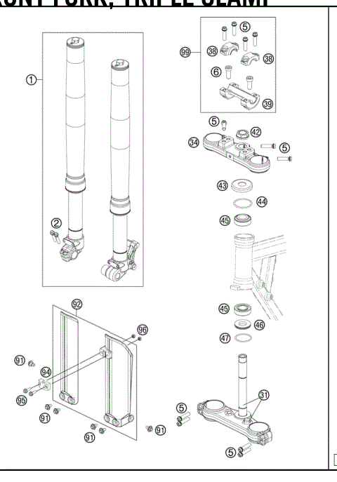 FRONT FORK,TRIPLECLAMP 