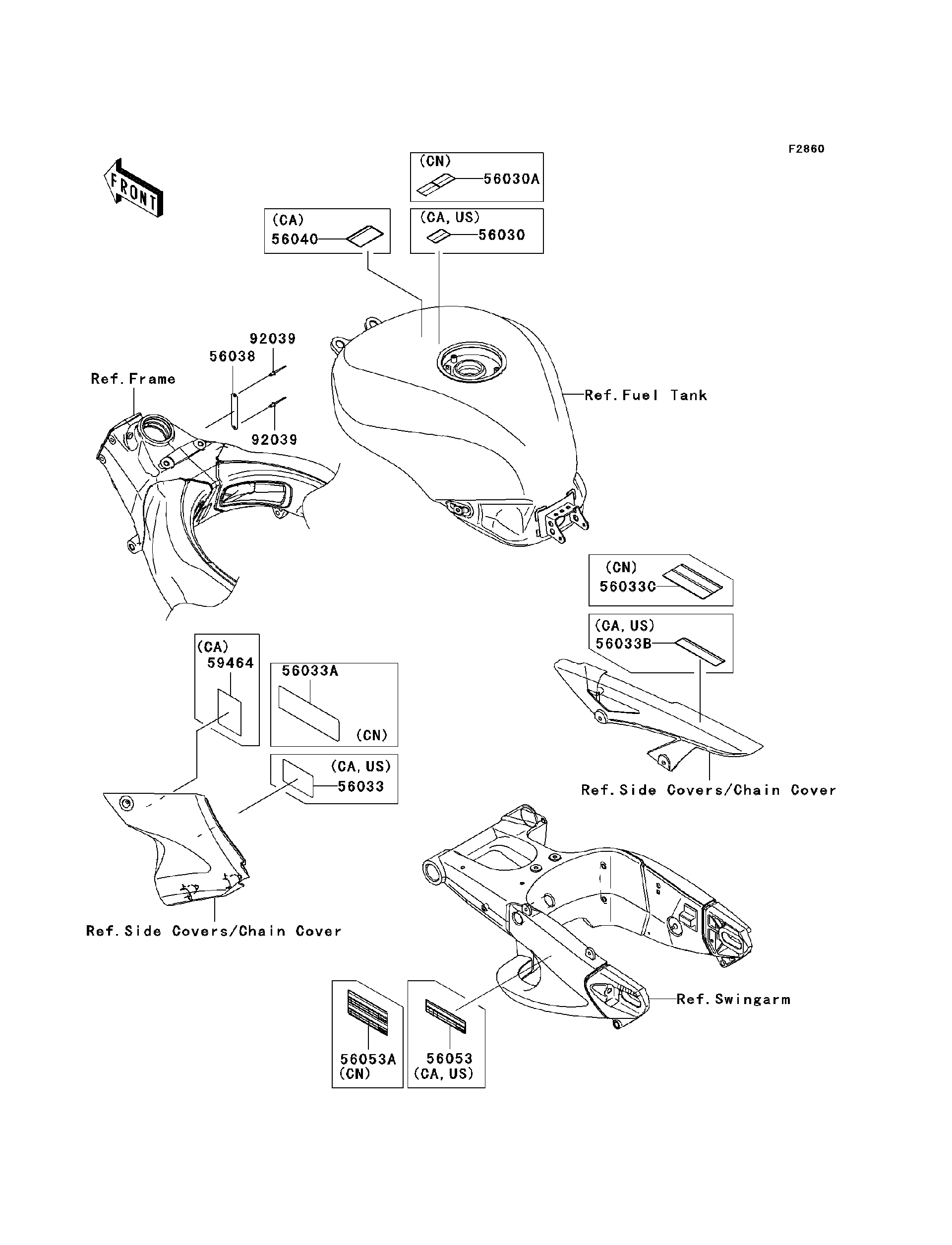 2007 Kawasaki Ninja ZX-10R Labels Motorcycles Parts Finder
