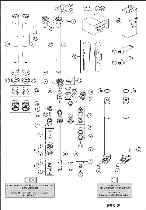 FRONT FORK DISASSEMBLED