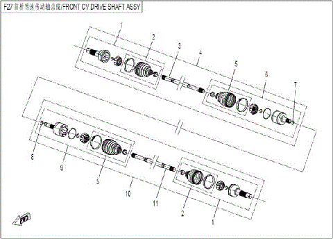 FRONT CV DRIVE SHAFT ASSY. (QC)(2)