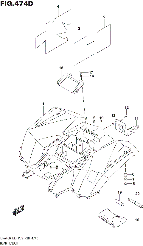 REAR FENDER (LT-A400FZM0 P28)