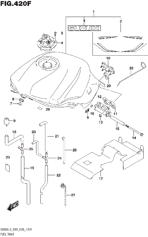 FUEL TANK (SV650AL9 E28) (FOR AGT)