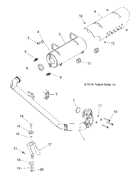ENGINE, EXHAUST SYSTEM - A16DAA57A5/A7/L2/E57A9/E57AM [49ATVEXHAUST15ACE570]