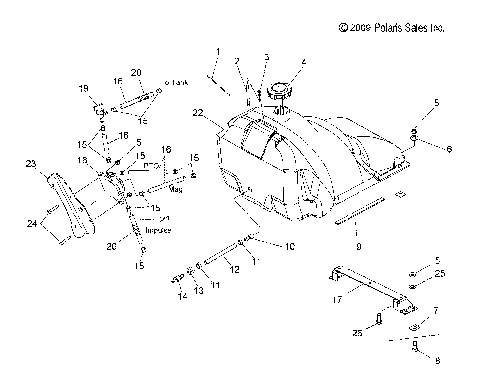 FUEL SYSTEM, FUEL TANK and FUEL LINES - S10NT5BSL/BSM/BEL/BSF (49SNOWFUEL09TRLTRG)