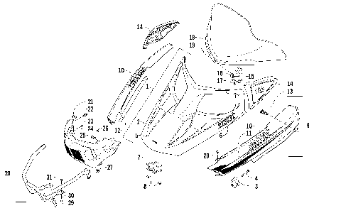 HOOD, WINDSHIELD, AND FRONT BUMBER ASSEMBLY [91363]