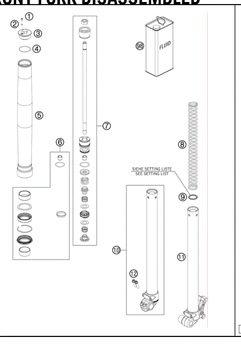 FRONT FORKDISASSEMBLED 