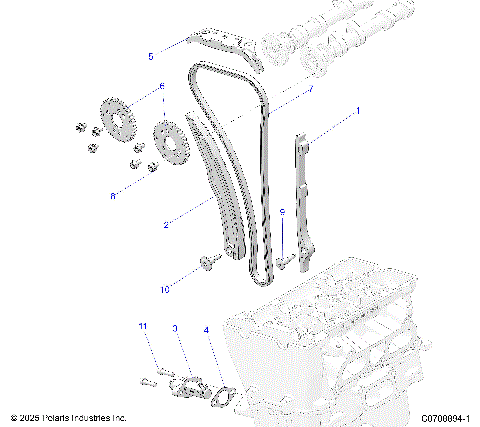 ENGINE, CAM CHAIN AND TENSIONER