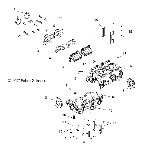ENGINE, CRANKCASE - S09MX6FE (49SNOWCRANKCASE08600RR)